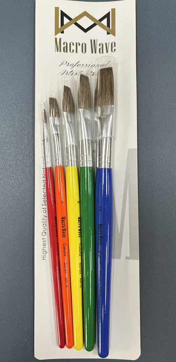 馬可威純羊毛水彩筆組（短桿)AR-1599系列（平）5入套組