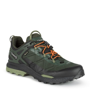 【AKU】男 低筒 輕量雙鞋帶鯊齒登山健行鞋 山野綠/黑 ROCKET DFS GTX