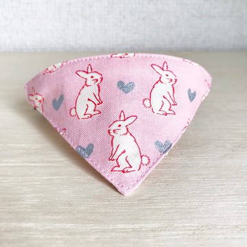 [心形兔子圖案] 貓頭巾式安全項圈