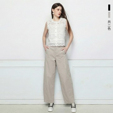 👑本週銷量冠軍 MA 高含棉logo刺繡錐形褲-二色任選