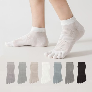 NicoFun 愛定做 3雙 男仕短筒五指襪 網眼 透氣 7A級抑菌 分趾襪 腳趾襪 棉襪 運動襪(男襪25~29cm)