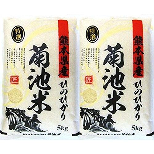   熊本県 菊池産 ヒノヒカリ 10kg(5kg × 2袋) 11年連続 特A受賞 阿蘇天然水育ち 残留農薬ゼロ 産地直