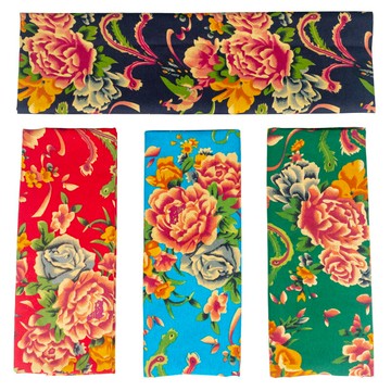 東北大花布布料 棉綢中國民族風純棉綿綢面料被面桌布 人造棉布料