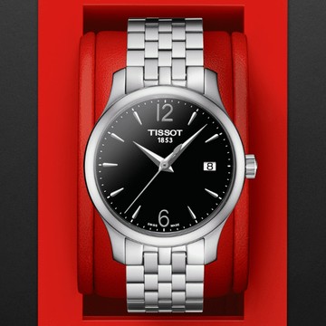 TISSOT天梭 TRADITION系列 經典大三針石英腕錶 33mm/T0632101105700
