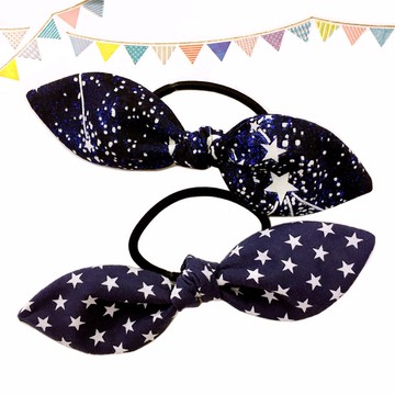 星星系列蝴蝶結髮飾 一組2枚