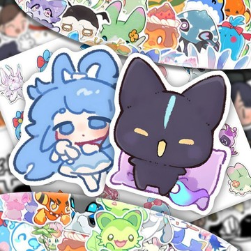 😊歡迎選購😊【批發價】288貼洛克王國精靈手繪貼紙Q版鴨吉吉水藍藍雪影娃娃粉