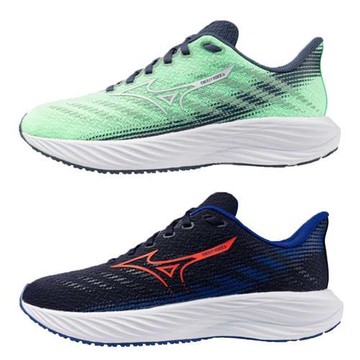 Mizuno 美津濃 慢跑鞋 大童鞋 女鞋 ENERZY RIDER Jr 綠/藍【運動世界】K1GC241651/K1GC241654