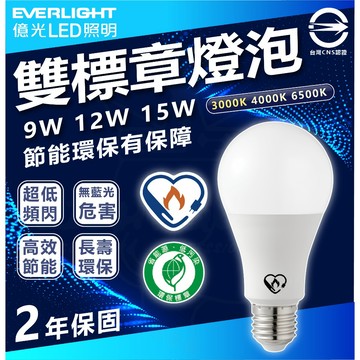 免運 隔日配【億光】LED超節能燈泡 9W 12W 15W E27燈泡 白光 自然光 黃光 高亮度 省電護眼