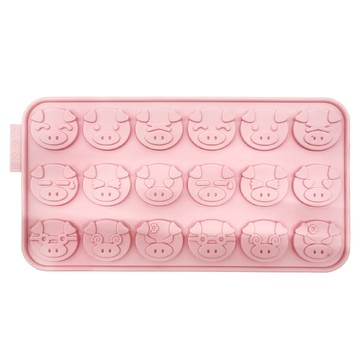 siliconezone 施理康 耐熱小豬造型巧克力模 225 x 120 x 5mm 85g  粉色  1個