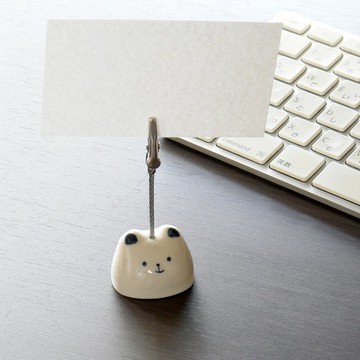 陶製小熊 留言便利夾 擺飾