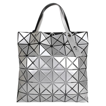 ISSEY MIYAKE  BAOBAO 經典幾何大方格6x6手提包（亮面銀）_廠商直送