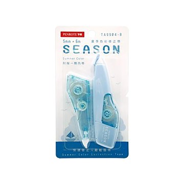 筆樂PENROTE Season季節1+1修正帶組/TA9904/藍/5mmx6M