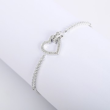 SWAROVSKI 施華洛世奇 Lovely 手鏈 心形墜飾 鍍白金色 5636447