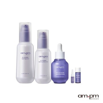 【ampm牛爾】10%神經醯胺精華+2%機能水+5%輕盈乳+贈潔顏露30ml+神經醯胺精華5ml(醫美/修護)
