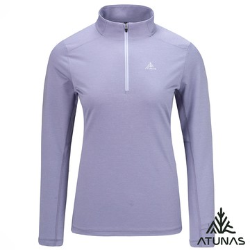 【ATUNAS 歐都納】女抑菌耐磨長袖排汗立領衫A1PSGZ04W薰衣草紫