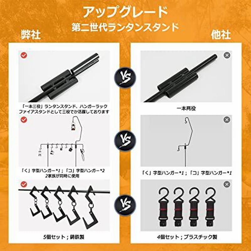 ランタンスタンド 黒 2ハンガータイプ Shine Trip 通販 Shine Trip ハンガー×2 ランタンスタンド 2wayランタンポール
