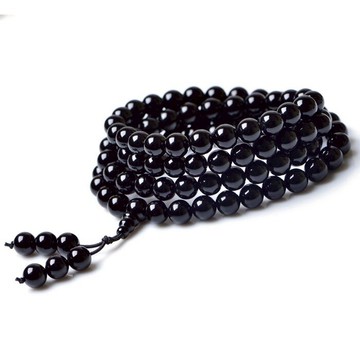 開光 天然黑瑪瑙108粒手鏈 多圈108顆黑瑪瑙手鏈 黑瑪瑙佛珠念珠