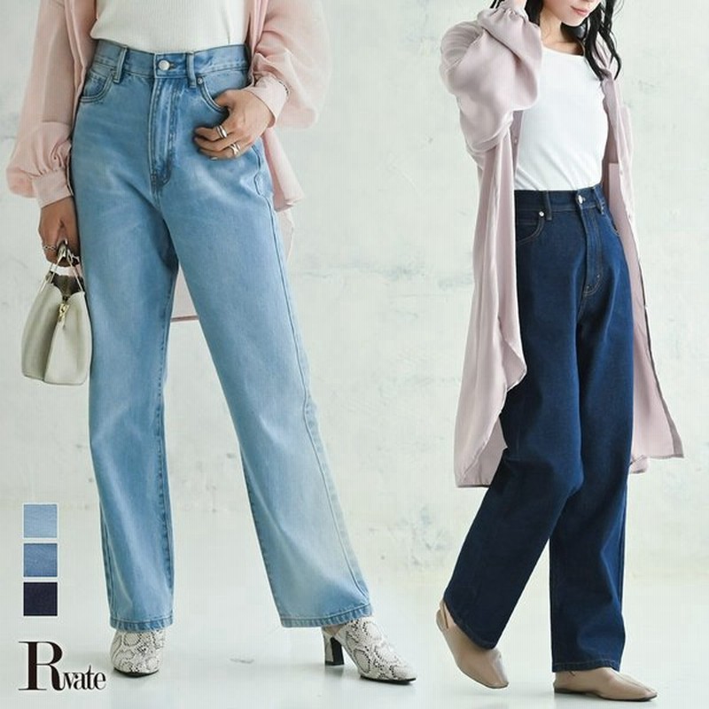 キャバデニム レディース ボトムス デニム パンツ デニム セミワイドパンツ ウエストゴム ハイウエスト 通販 Lineポイント最大0 5 Get Lineショッピング