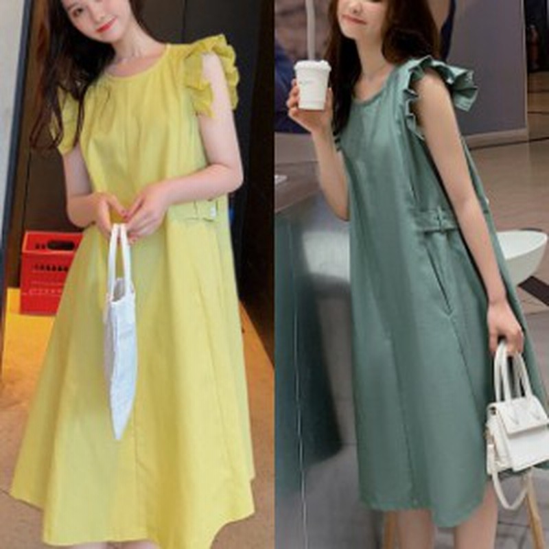 ワンピース レディース ノースリーブワンピース キャミワンピース Aライン ミディ丈 フリル 大人可愛い 韓国 オルチャン 通販 Lineポイント最大1 0 Get Lineショッピング