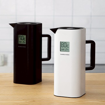 智慧顯溫雙層真空保冷保溫壺-1L-多色可選 黑