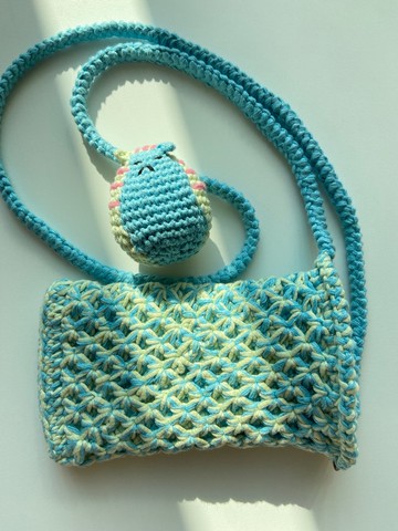 星星編織手機揹袋 獨一無二  純棉 手工