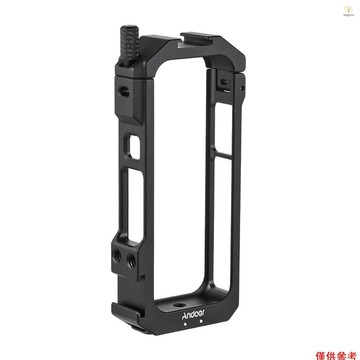 ANDOER 安多爾全景攝像機視頻籠鋁合金帶雙冷靴支架金屬保護架攝像機籠 Vlog 配件兼容 Insta T1V
