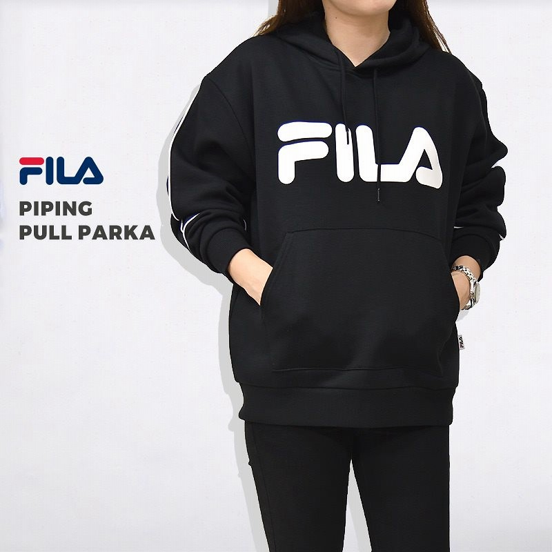 Fila フィラ メンズ レディース パーカー トレーナー スウェット カジュアル ロゴ ファッション ウエア 長袖 パイピングプルパーカー Fm5007 グレー 黒 通販 Lineポイント最大1 0 Get Lineショッピング