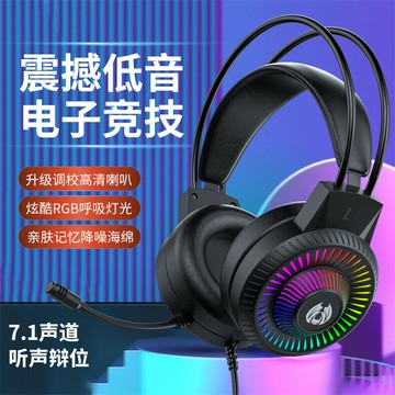 有線耳機 電腦遊戲重低音 H82款電腦耳機頭戴式有線耳麥電競耳機電腦吃雞游戲耳機聽聲辯位