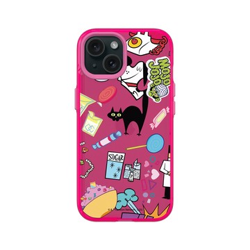 iPhone 15 Clear 粉漾桃 - The Powerpuff Girls 飛天小女警 - 貼紙款