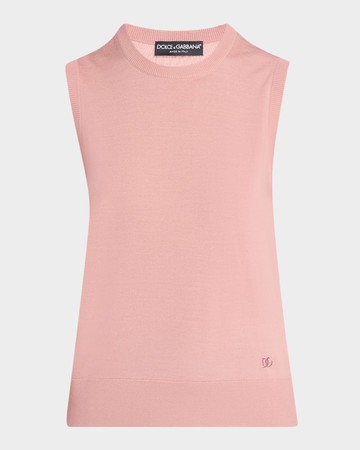 Virgin Wool Sleeveless Crewneck Sweater