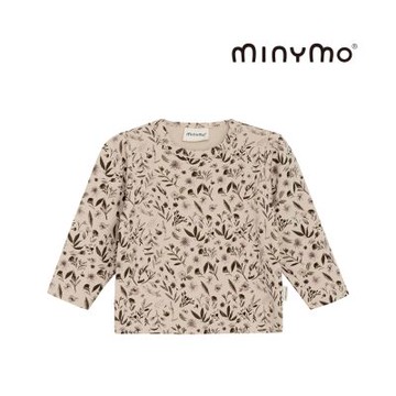 Brands4kids 植物拓印褐色內刷毛長袖上衣_Minymo系列