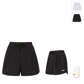 【FILA】女性 抗UV 平織短褲-黑色 5SHZ-1330-BK