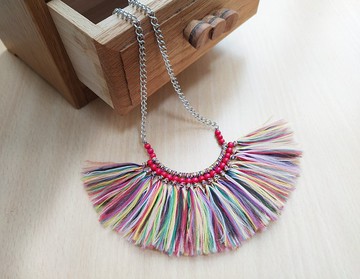 微笑的毛毛編織項鍊