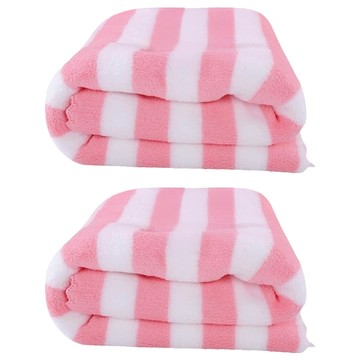 珊瑚絨毛巾 吸水  粉色  2條