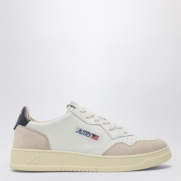 Medalist white/blue leather trainer
