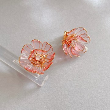 金屬線樹脂花朵 直接固定式 櫻花粉