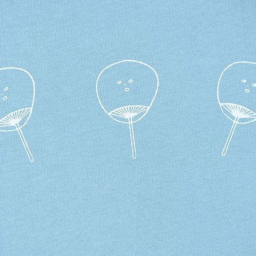 扇子排排站印花T恤-天藍色