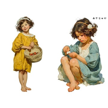 【4 月新品 2】08-127-0214 人物貼紙 鄉村女孩 B