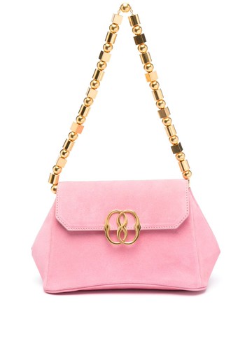 Bally - Emblem suede shoulder bag - women - Calf Suede - One Size - Pink