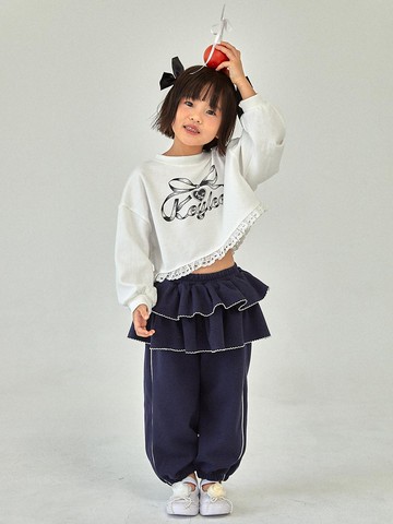 Cotton Polyester Crop Overfit Sweatshirt [IVORY] (S-JM)