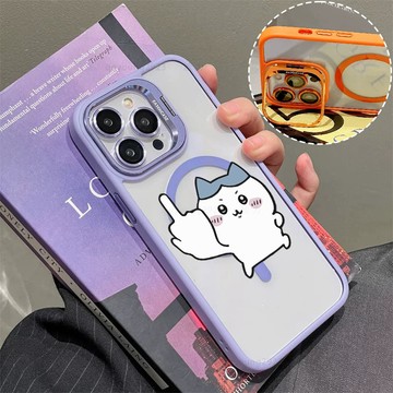吉伊卡哇 磁吸手機殼 金屬鏡頭支架 保護殼 適用於iPhone 17 16 15 14 13 12 11 Max防摔殼