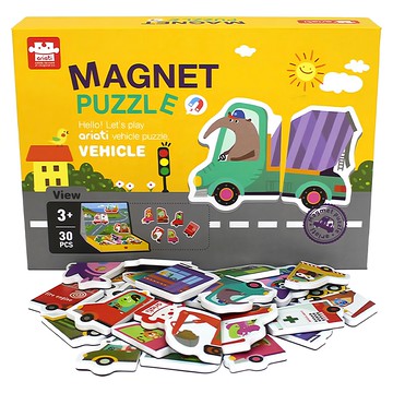 ariati 磁性拼圖書 交通  3+，30塊