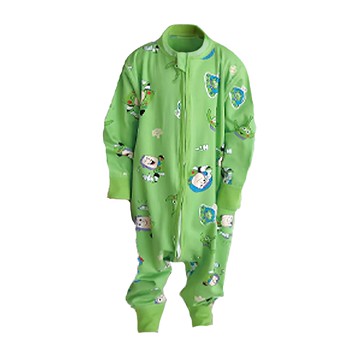 愛北鼻 無痕長袖防踢被 柔軟親膚 寶寶舒適睡眠  80碼  綠色  1入