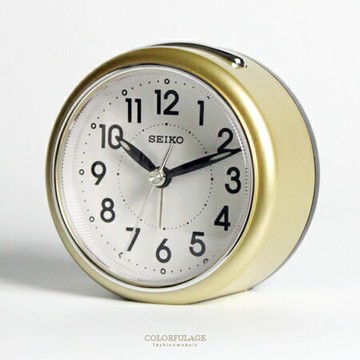 SEIKO精工鬧鐘 輕巧質感磨砂香檳金圓型鬧鐘 實用夜光指針鬧鐘 柒彩年代【NV1706】原廠公司貨