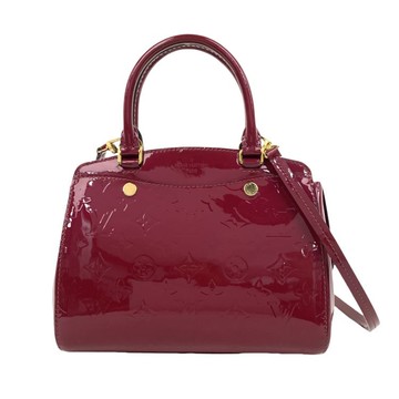 louis vuitton紅色漆皮老花手提包