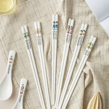 福興惠陶瓷筷子家用高檔輕奢一人一筷防滑防霉白骨瓷筷子10雙公筷