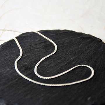 簡約幼銀扁形編織925銀項鍊 // Tiny Sterling Silver Neckalce
