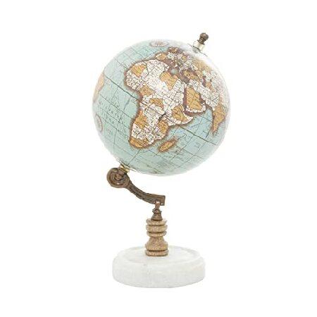 Deco Wood Metal Marble Globe 6W, 11H