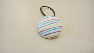 手感布包釦髮束 - 繽紛線條