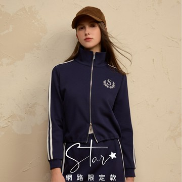 SO NICE 學院運動風撞色織帶立領修身外套｜STAR｜都會時尚女裝【3554F016】
